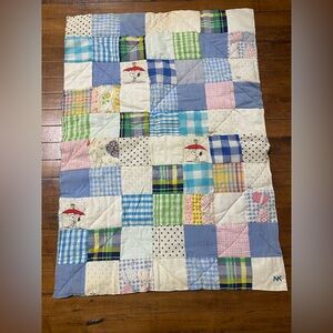 Vintage Patchwork Baby Crib Quilt 26” x 36”